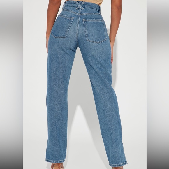 NWT Fashion Nova 90’s Split Hem Straight Jeans - Picture 3 of 3